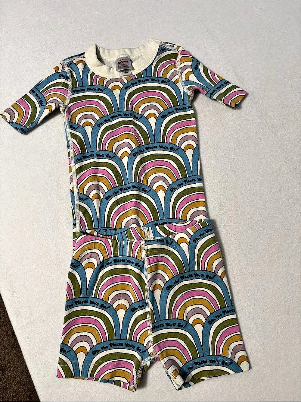Hanna Andersson Dr. Seuss Oh, the Places You'll Go! Short John Pajama Set Short